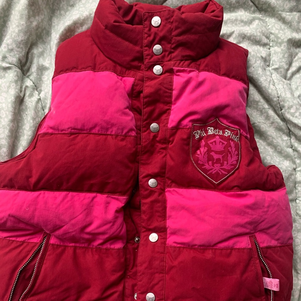 Pink puffer jacket